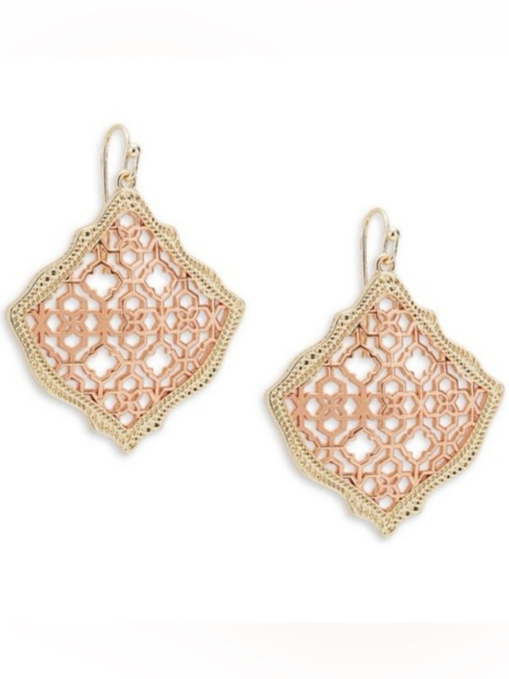 Kendra Scott “Kristen” Drop Earrings - Rose Gold Filigree - Picture 3 of 11